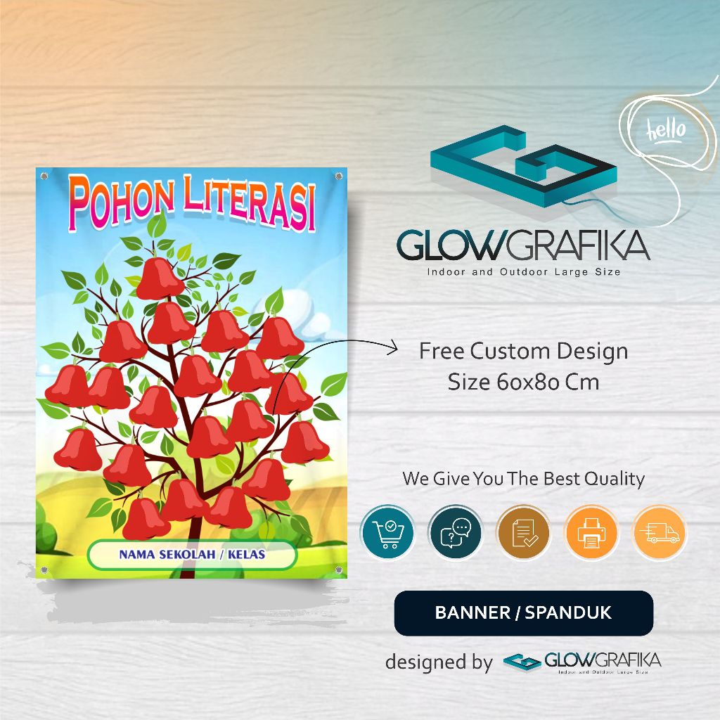 Cetak Spanduk Banner Pohon Literasi Buah Jambu