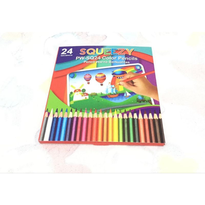 

Pensil Warna Panjang Squeezy 24 Warna / Pensil Warna Candy / Color Pencil Squeezy