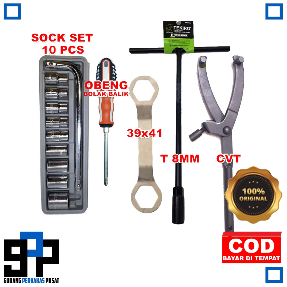 TERMURAH PAKET MULTIPRO Tracker CVT UNIVERSAL + Kunci 39-41 + Kunci Sok Set 10 Pcs 8-24 mm + Kunci T