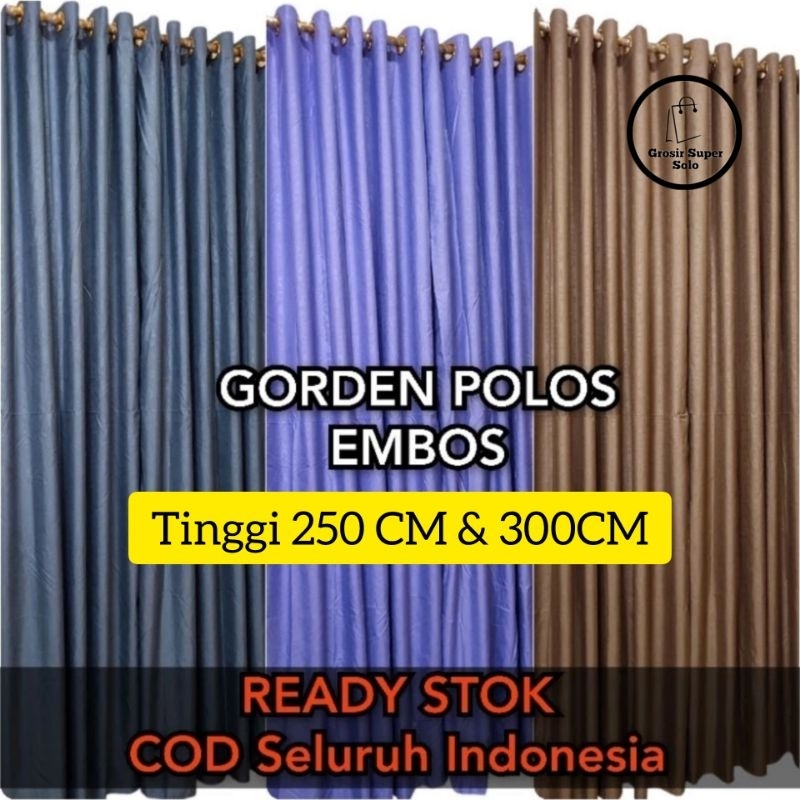 Gorden Pintu Tinggi 2,5 dan 3 Meter Polos Embos Bisa Cod