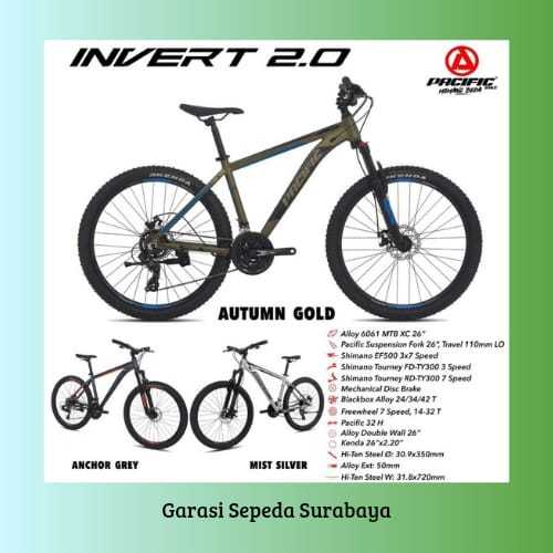 SEPEDA GUNUNG MTB PACIFIC INVERT 26/27.5 INCH 2.0 ALLOY SHIMANO BERKUALITAS