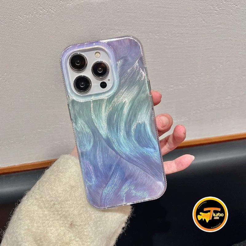 SS937 CLARITY Swirl Hologram Feather Case Blue Texture For SAMSUNG A02s A03s A03 CORE A04 A04E A04S 