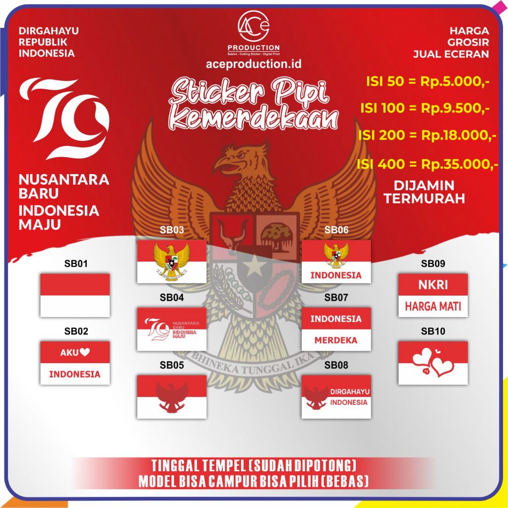 

STIKER PIPI STICKER KEMERDEKAAN STIKER BENDERA MERAH PUTIH UNTUK PIPI