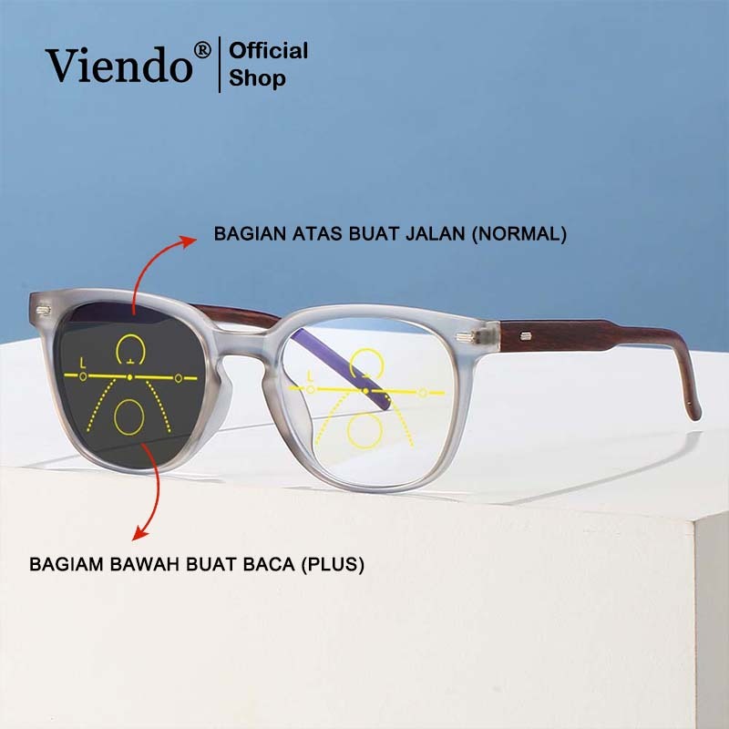 Viendo Kacamata Baca Progresif Anti Blueray Photochromic Pria/Wanita | Kaca Mata Plus Baca Jauh,seda