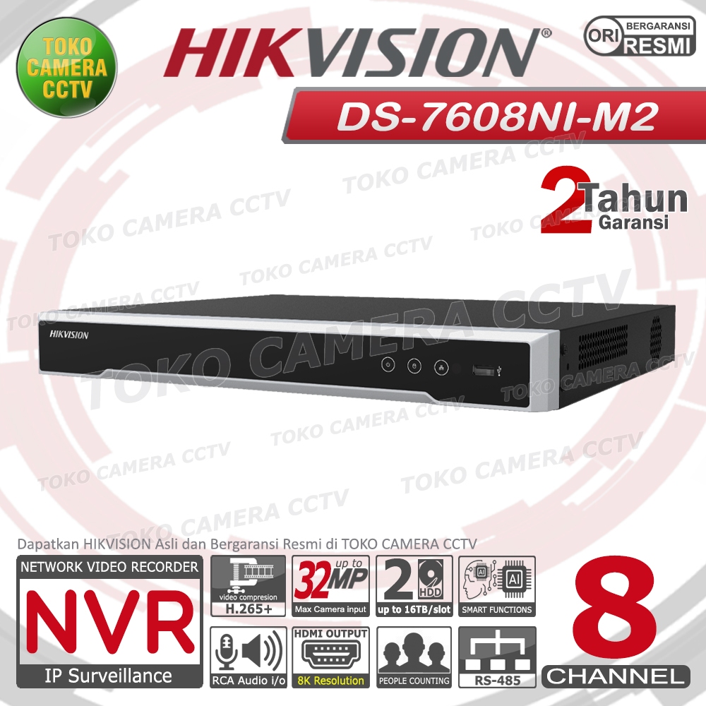 NVR 8 CHANNEL HIKVISION 32MP NVR CCTV 8CH NON POE 2HDD