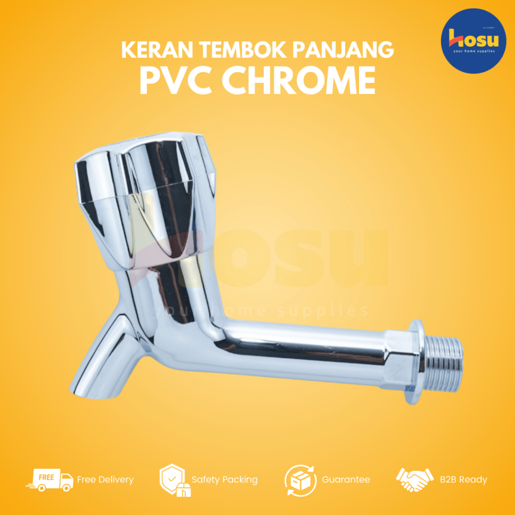 Kran Air Tembok Panjang PVC 1/2" Inch / Kran Tembok Mahkota Plastik Kran Plastik Panjang / Kran Temb