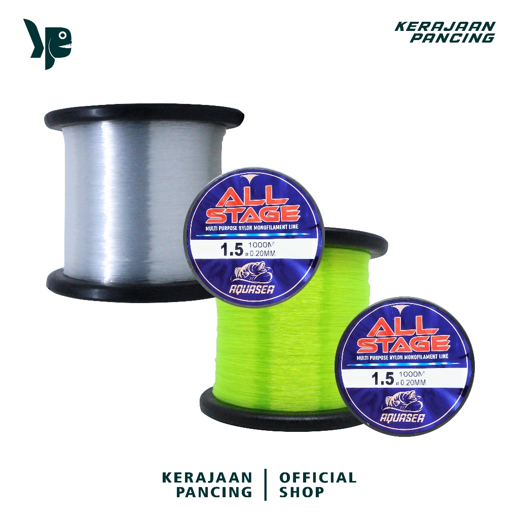 KERAJAAN PANCING - Senar Pancing All Stage Panjang 1000m Nilon 2Warna  Senar Set Peralatan Pancing B