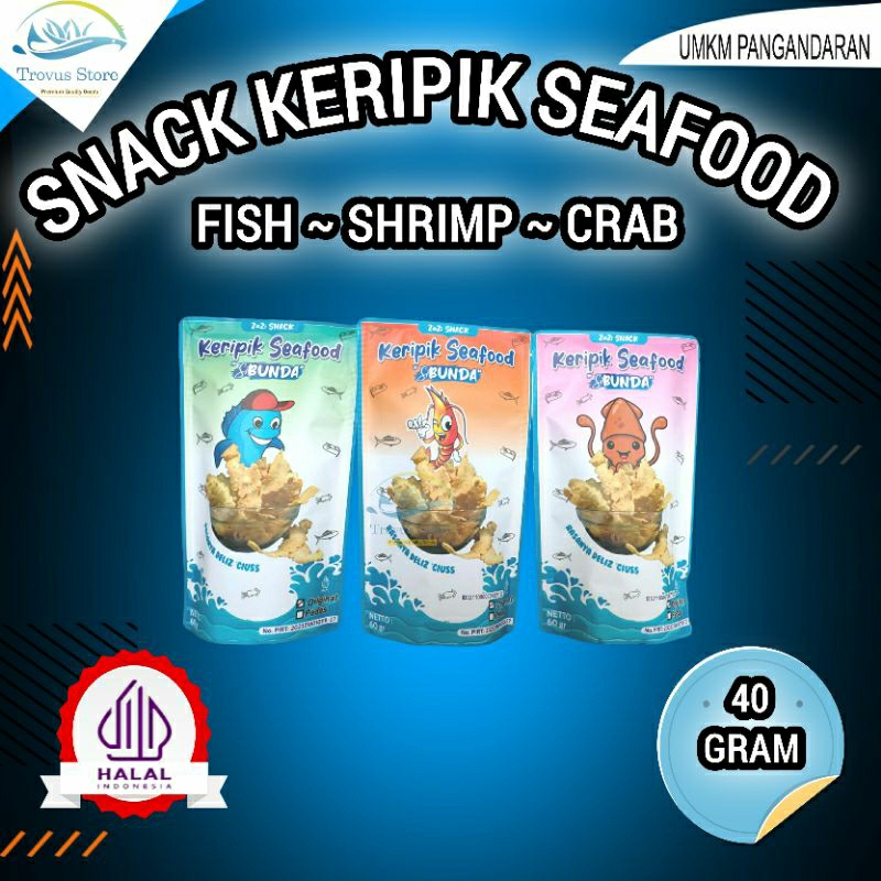 

Snack Keripik Seafood Gurih Renyah Makanan Ringan oleh-oleh Khas Pangandaran