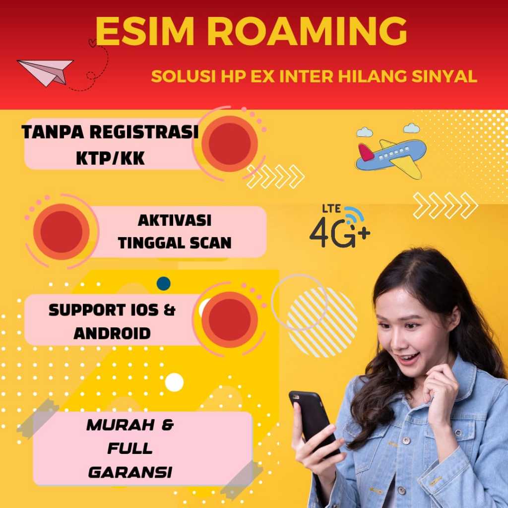eSIM ROAMING UNTUK IMEI INTER GARANSI DAN MURAH