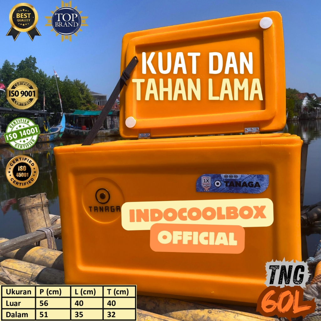 Cooler Box Tanaga 60 Liter Termos Es Kotak Tempat Es Batu Daging Ikan Frozen Food Coolbox Ice Box