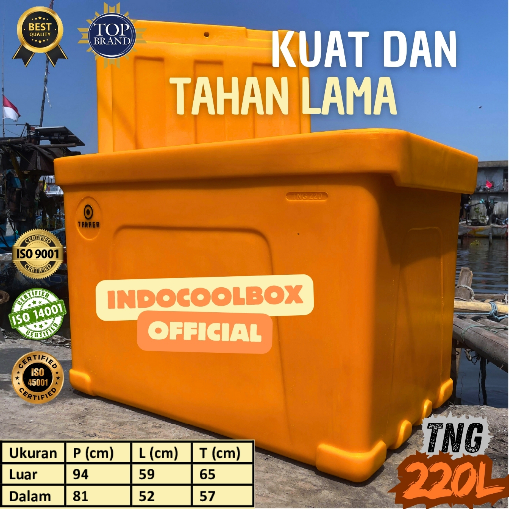 Cooler Box Tanaga 220 Liter Termos Es Kotak Tempat Es Batu Daging Ikan Frozen Food Coolbox Ice Box