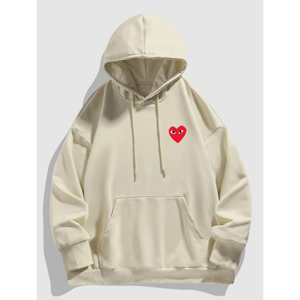 Crewneck Oversize Basic Unisex Premium / Hoodie Design Love CDG Casual Distro Bandung