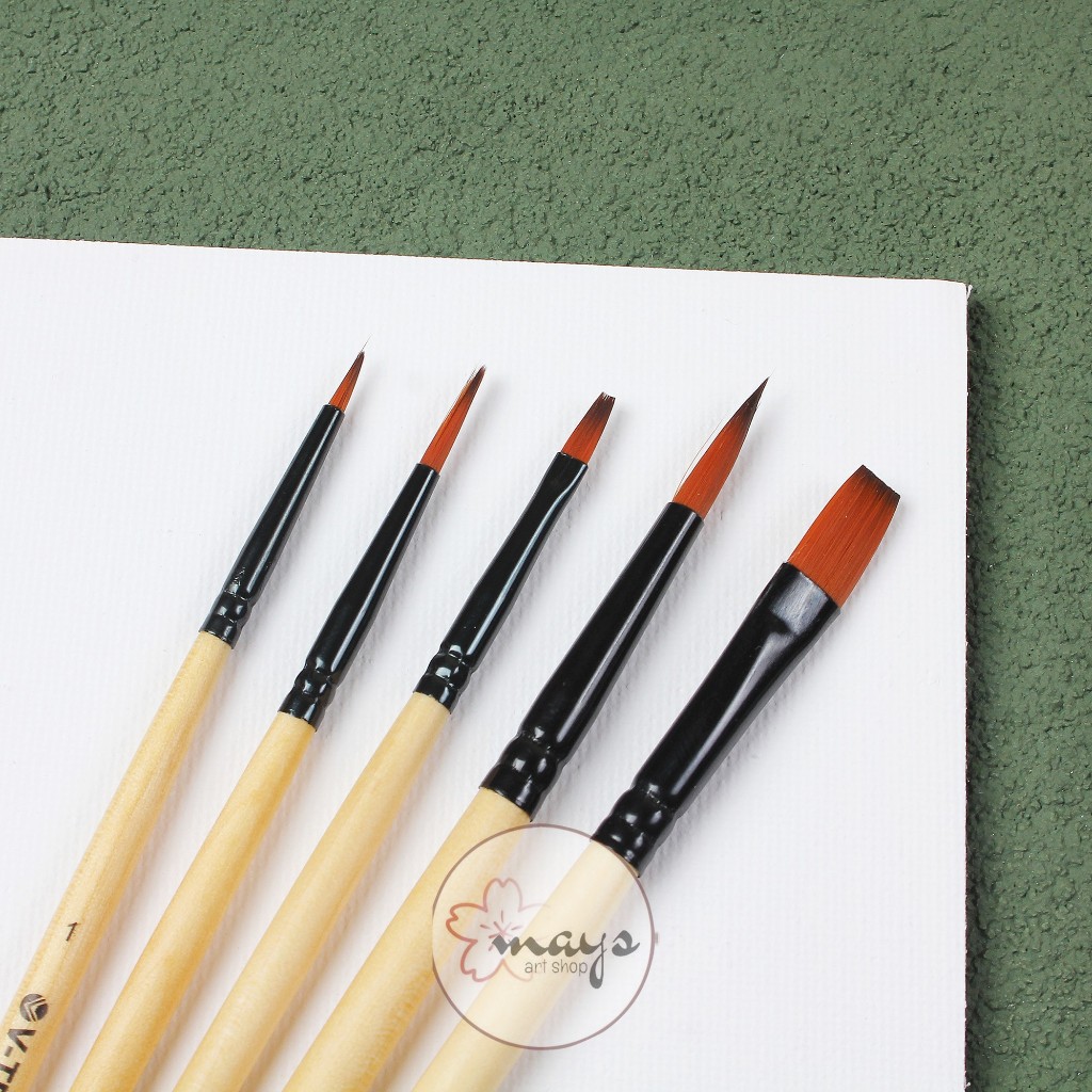 

Kuas Lukis Set Isi 5 Pcs V-Tec VT 550-2.S/5 - Vtec Artist Brush Flat Round Lancip Melukis Cat Akrilik Acrylic Acrilic Minyak Oil Air Watercolor