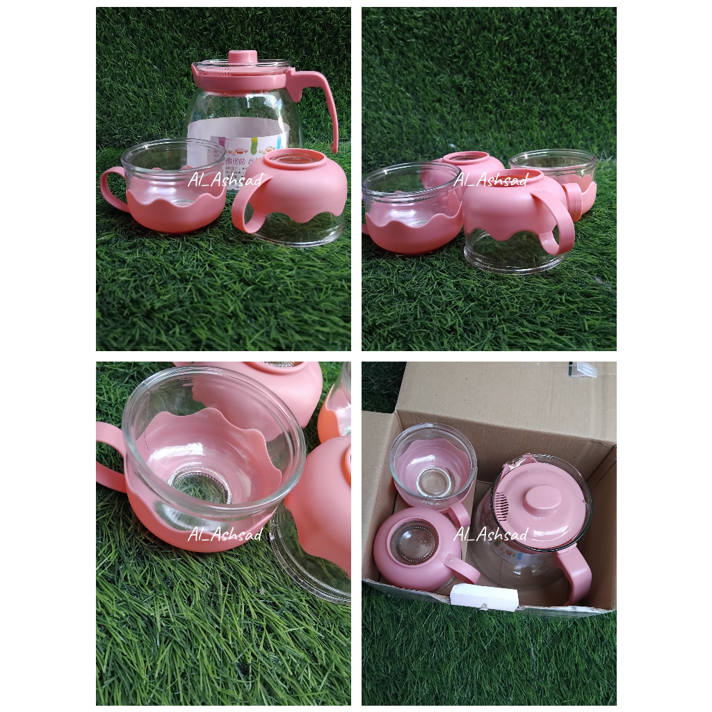 Flower Teapot Set Chinese 5 in 1 / Teko Cangkir Teh Set 1 Teko + 4 Cangkir