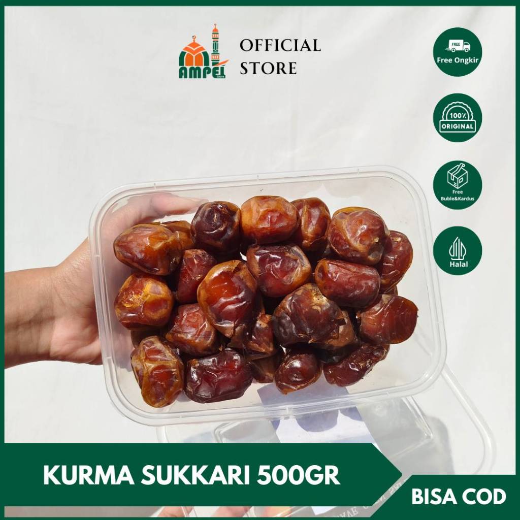 

Kurma Raja Sukari Sukkari Basah 500gr Manis Penambah Stamina Pria Laki-laki Ruthob Cocok Untuk MPASI