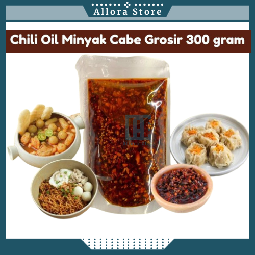 

Chili Oil Minyak Cabe 300 gram Dimsum Baso Aci Seblak Ramen Lamien Mie Bakso Nasgor Pedas