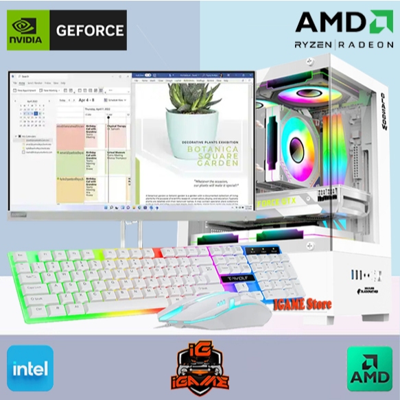 FULL SET PC GAMING AMD RYZEN 5 5600G/Monitor 24"/DDR4 16GB/SSD MANTUL GAN