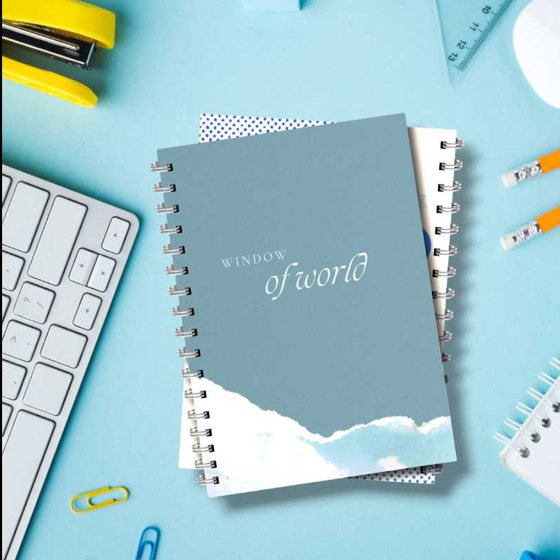 

Notebook A6 buku agenda harian buku tulis ring spiral isi garis,polos diary book cover world