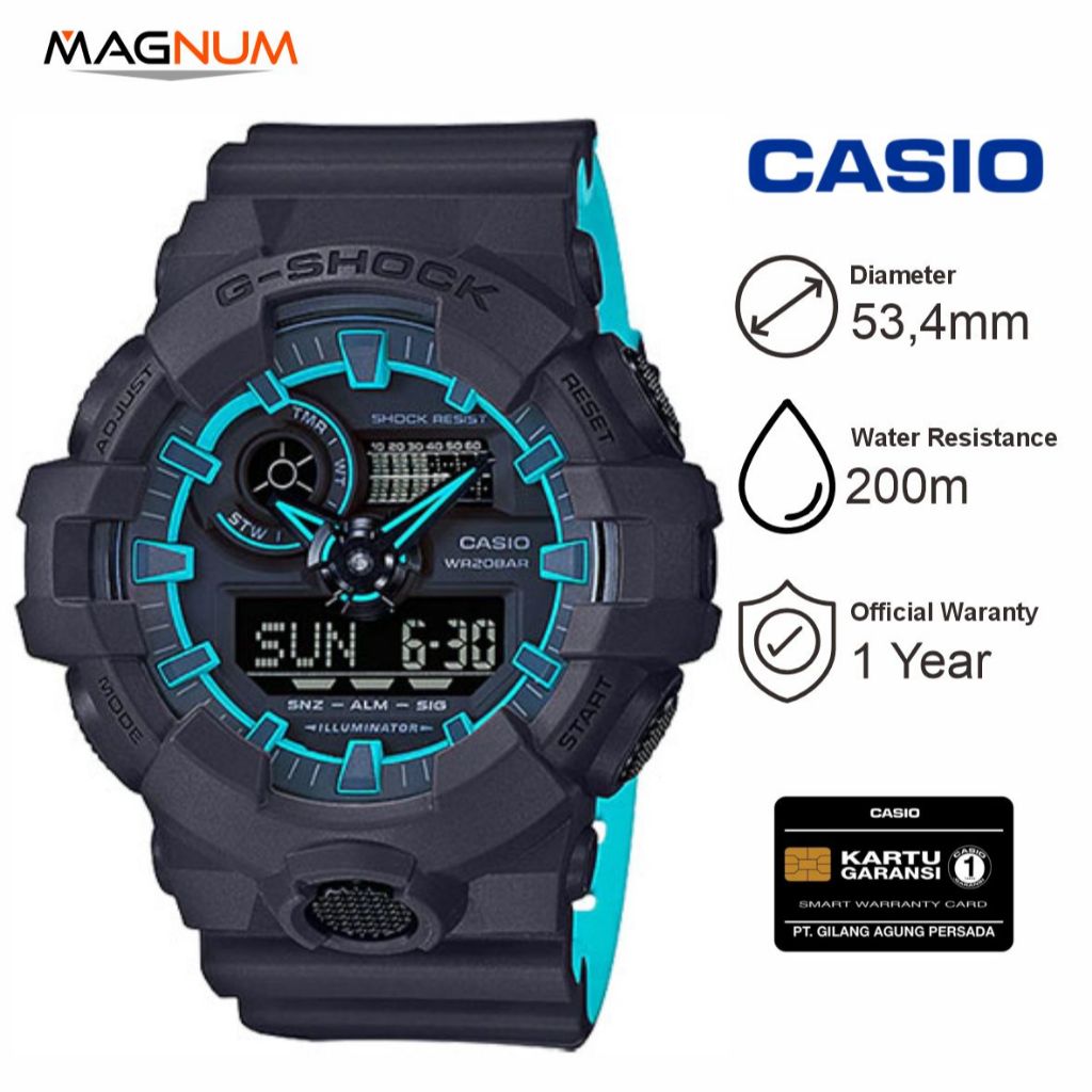 Casio G-Shock Special Color Model Illuminator GA-700SE-1A2DR Jam Tangan Pria Dual Time Analog Digita