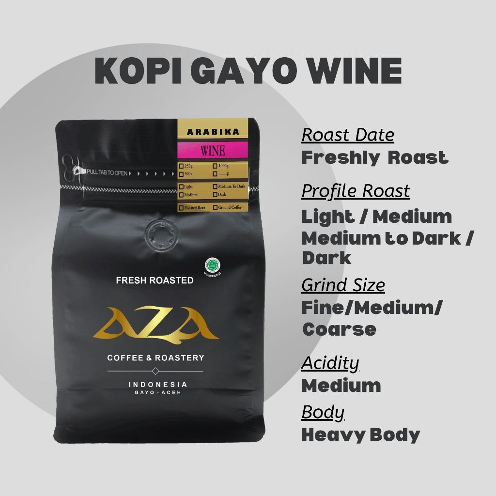 

AZA Coffee Arabica Bubuk Kopi Arabika Aceh Gayo Wine Murah Grade Komersial