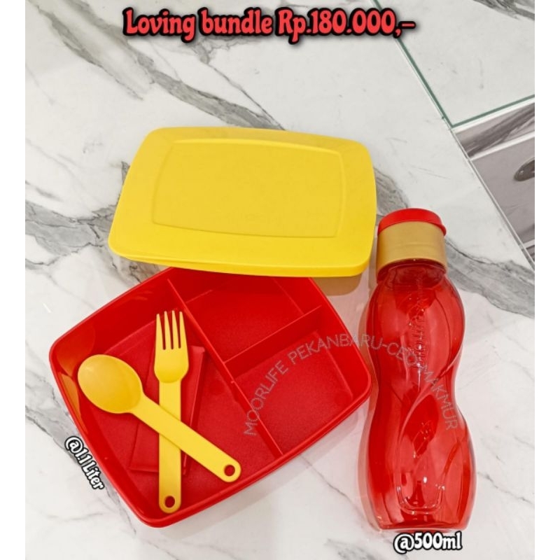 Moorlife - Qiana + Biolife Java Red / Tempat Bekal + Botol minum Tritan