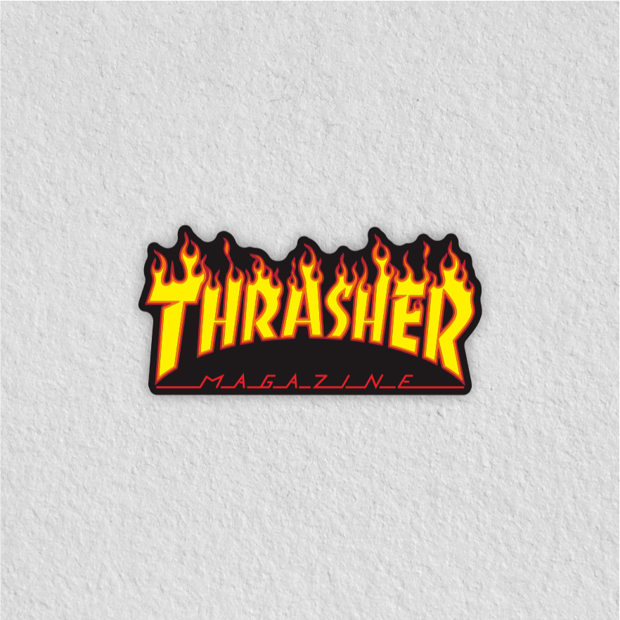 

stiker distro logo thrasher kotak