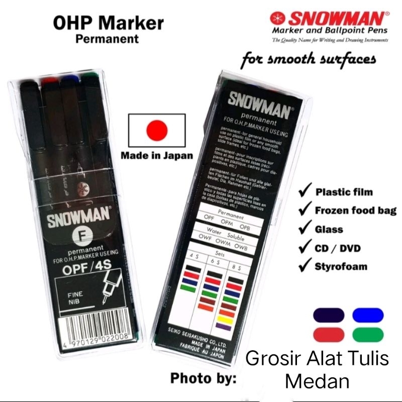 

Pulpen/Pen Spidol Permanent OPF/OPM Snowman/Pen Marker isi 4pcs