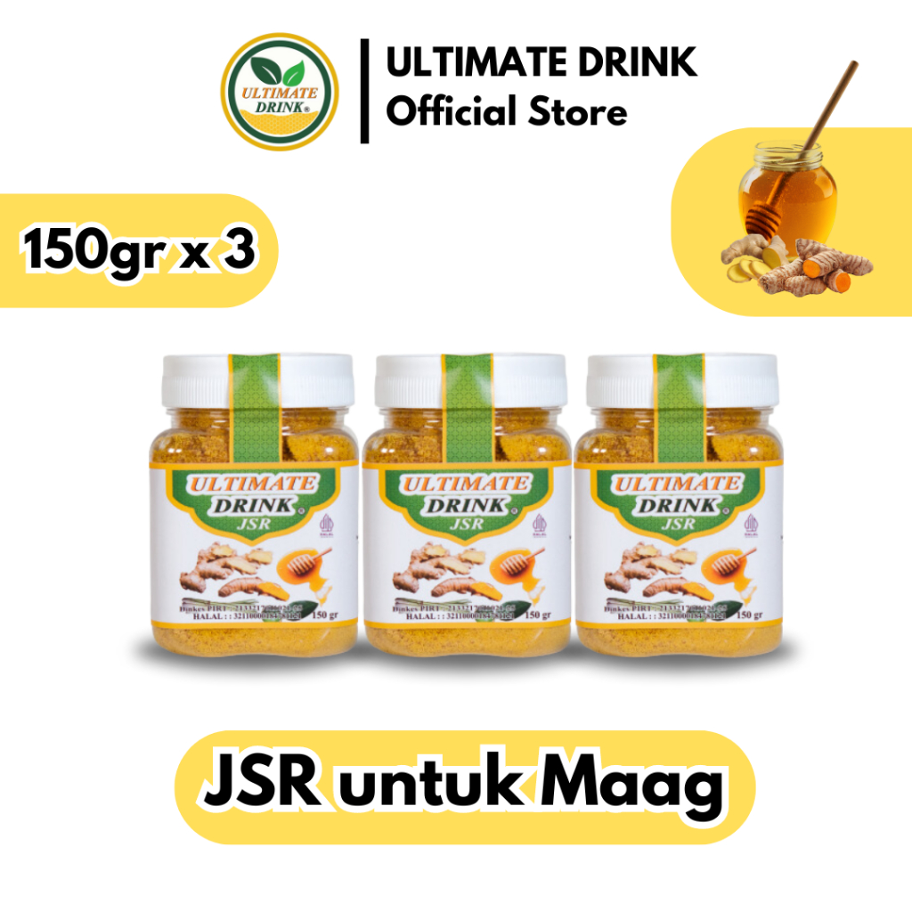 

ULTIMATE DRINK - JSR 150gr 3pcs Serbuk Minuman Kunyit Jahe Minuman Herbal Untuk Mengatasi Maag