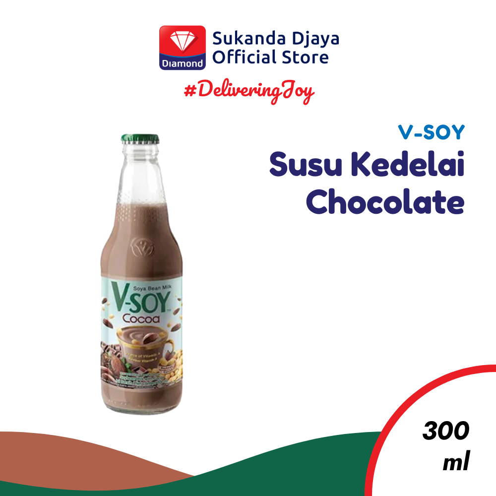 

V-Soy Susu Kedelai Coklat Chocolate Soy Milk Botol 300 Ml