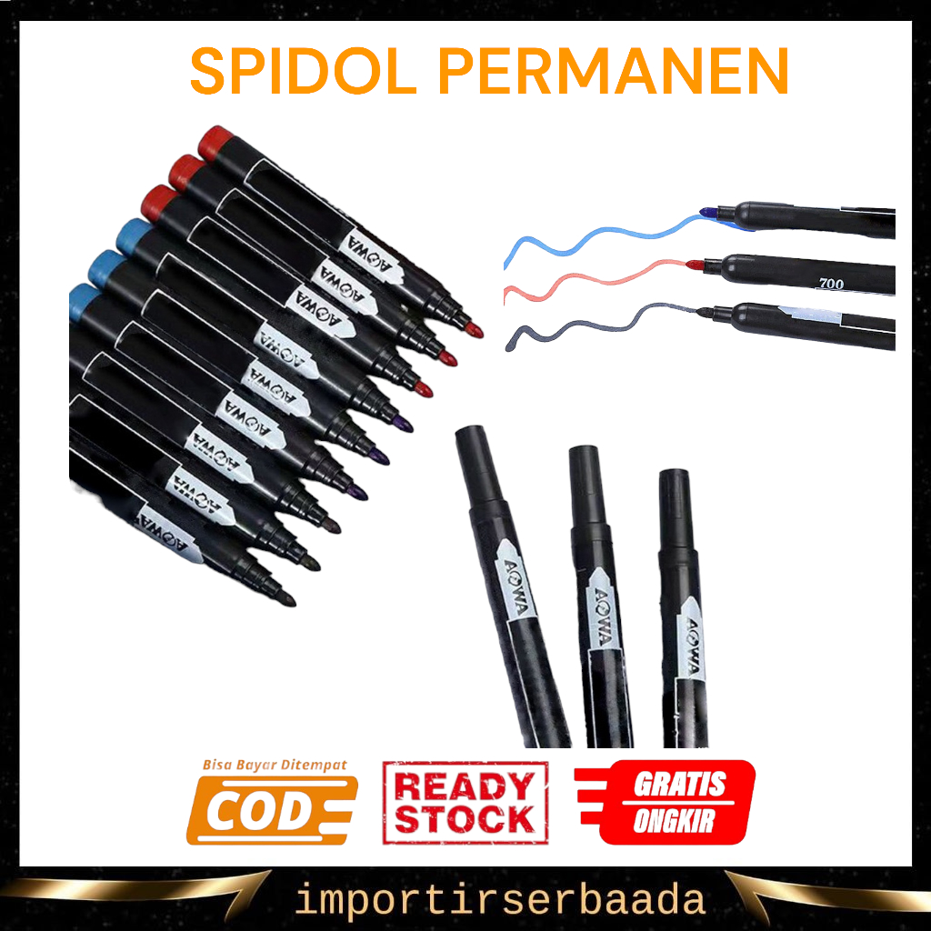 

IMP- Spidol Permanent Spidol Hitam Biru Merah Permanent Marker Spidol