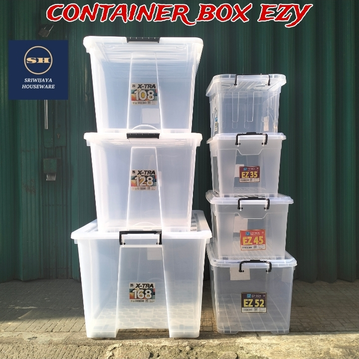 CONTAINER BOX PLASTIK EZY CLEAR | CONTAINER BOX RODA