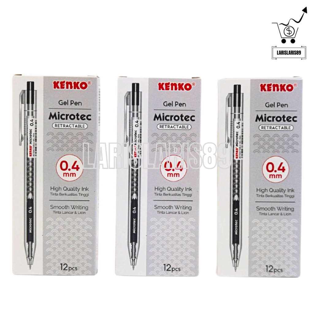 

Pulpen Kenko Microtec 0.28 mm 0.4 mm - Ballpoint Gel Retractable Needle Tip - Bolpen Pena Grosir Warna Hitam Black isi 12 PCS [PER LUSIN]