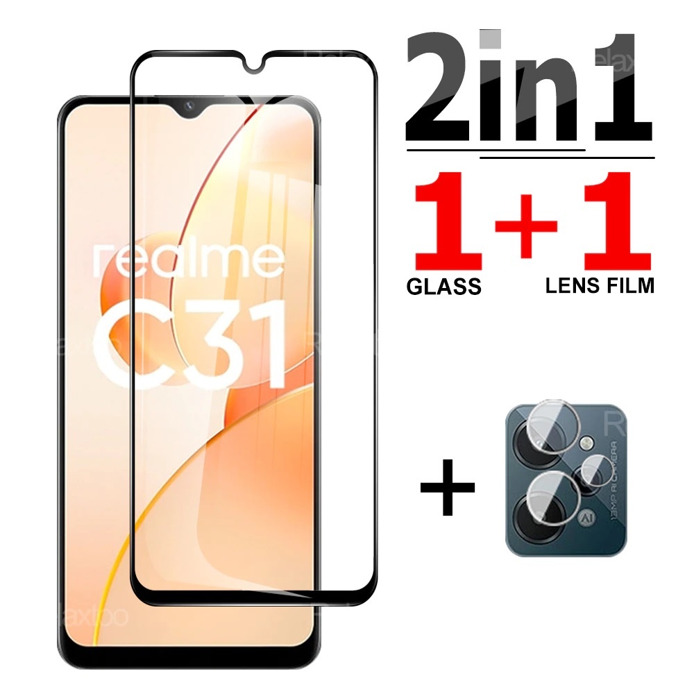 Tempered Glass Realme C31 PAKET 2in1 Tempered Glass & CAMERA LENS Tempered Glass Realme C31