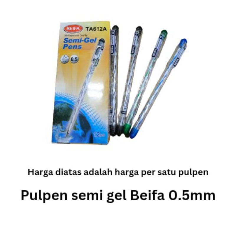 

Pulpen Pen Semi Gel Beifa 612A