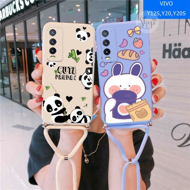 Softcase Motif + Tali  VIVO Y20 VIVO Y12S VIVO Y20S Case VIVO Y20 VIVO Y12S VIVO Y20S Case murah Cas