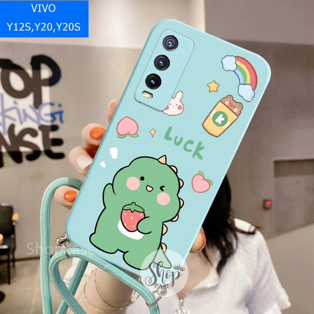 Softcase Motif + Tali  VIVO Y20 VIVO Y12S VIVO Y20S Case VIVO Y20 VIVO Y12S VIVO Y20S Case murah Cas