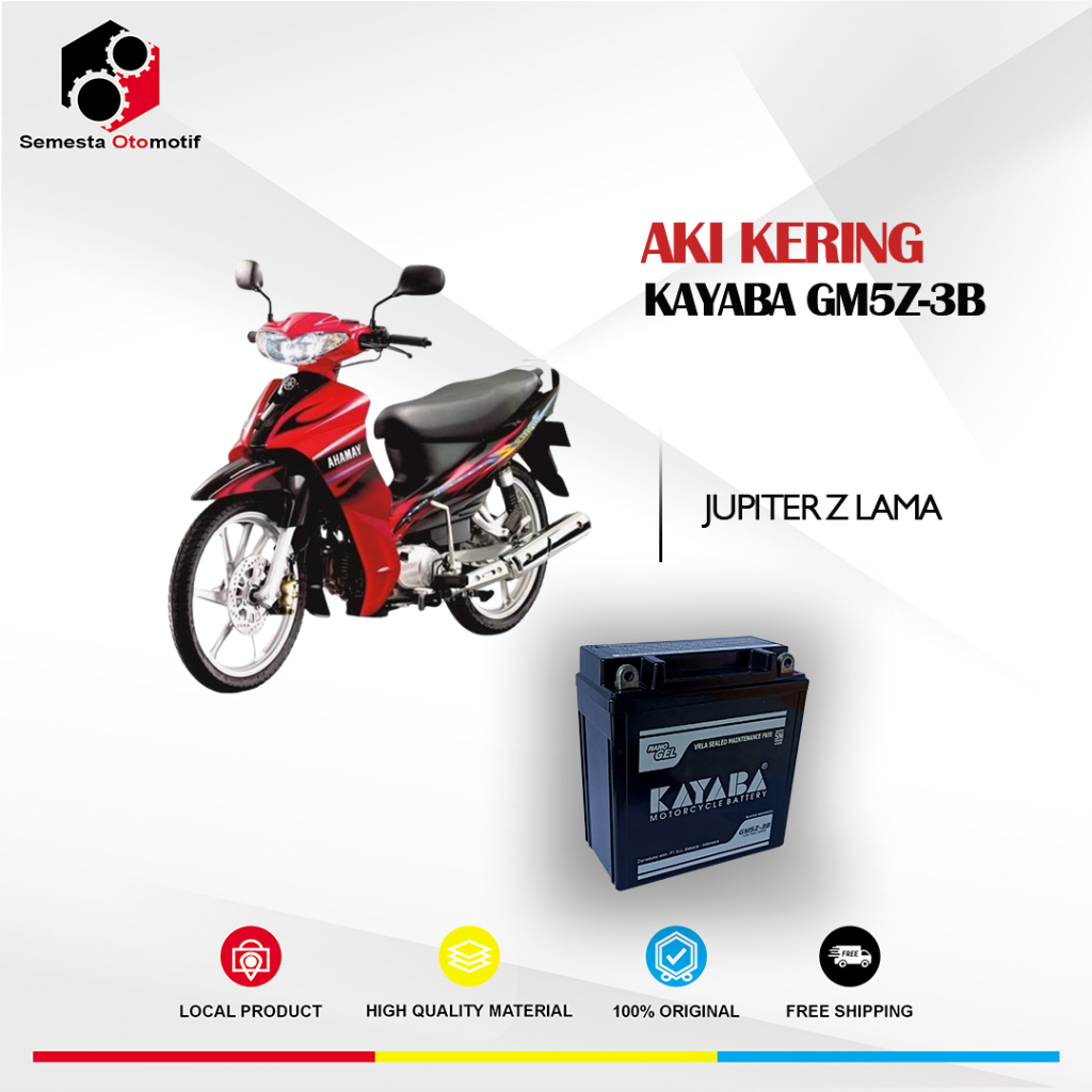Aki Motor Jupiter Z Lama KAYABA GM5Z-3B Aki Kering