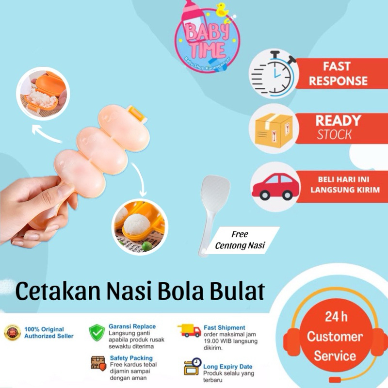 Cetakan Nasi Bola Bulat Lucu
