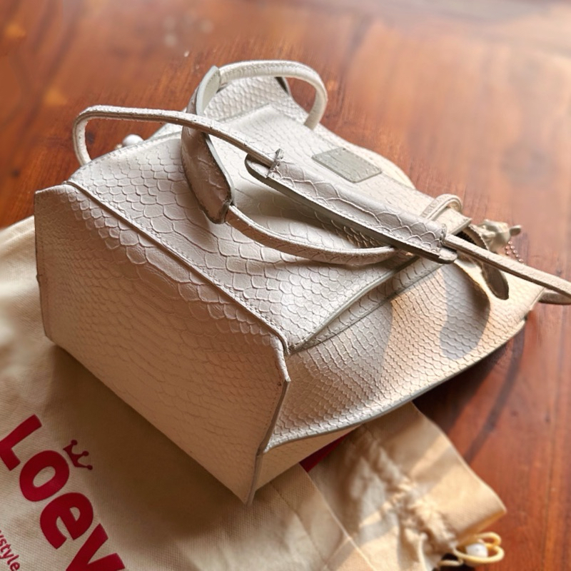 preloved tas original ori kulit ular snakeskin putih ivory second bekas seken PL