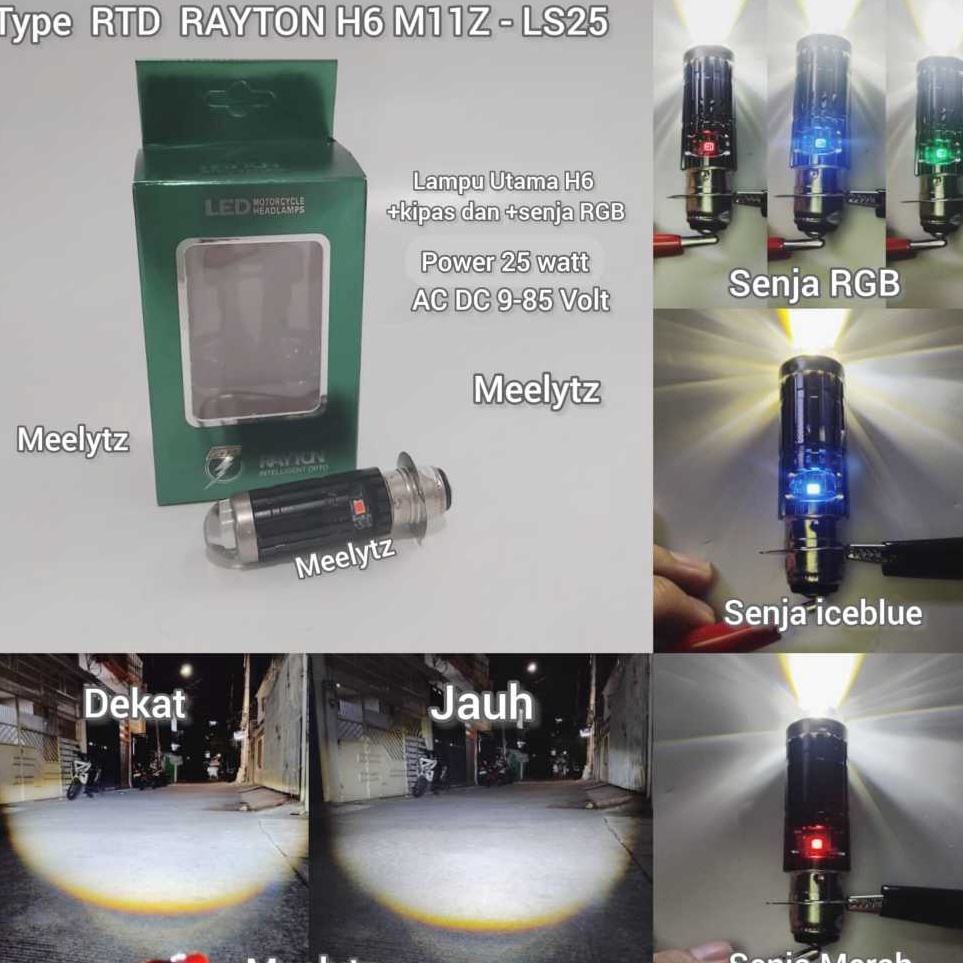 KODE R3X8 Lampu Utama H6 RTD Rayton plus senja RGB Jauh Dekat D3 PUTIH Kuning M11Z
