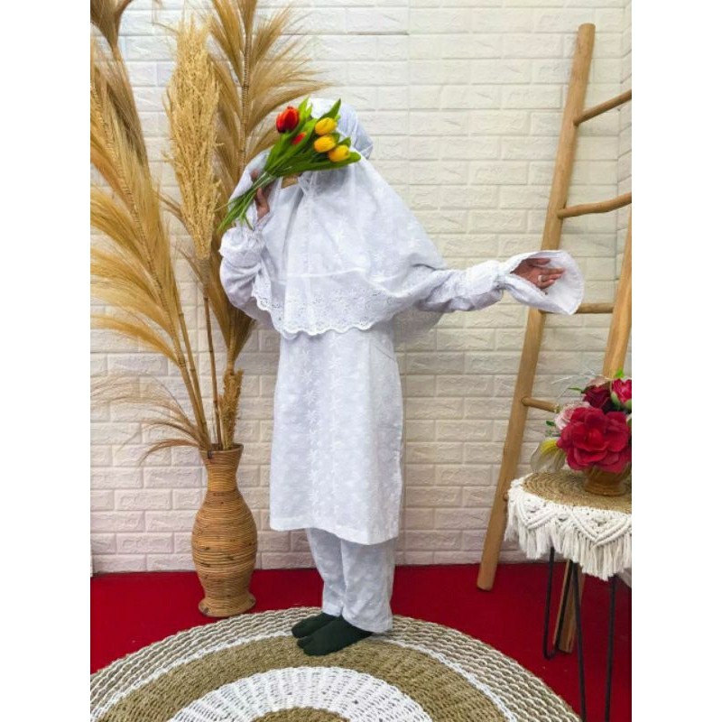 Setelan Bordir Haji Wanita /Oneset Tunik Haji Bordir/Oneset Bordir Tunik/Tunik Haji Wanita