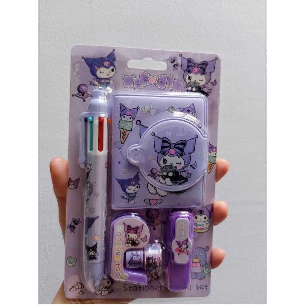 

JM DIARY / MEMO SET MOTIF SANRIO / SET ALAT TULIS SISWA 4 IN 1 Stationery kuromi