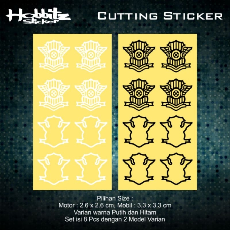 Stiker Cutting Logo Korlantas Plat Nomor Mobil Motor Sticker Reflektif Glossy Oracal
