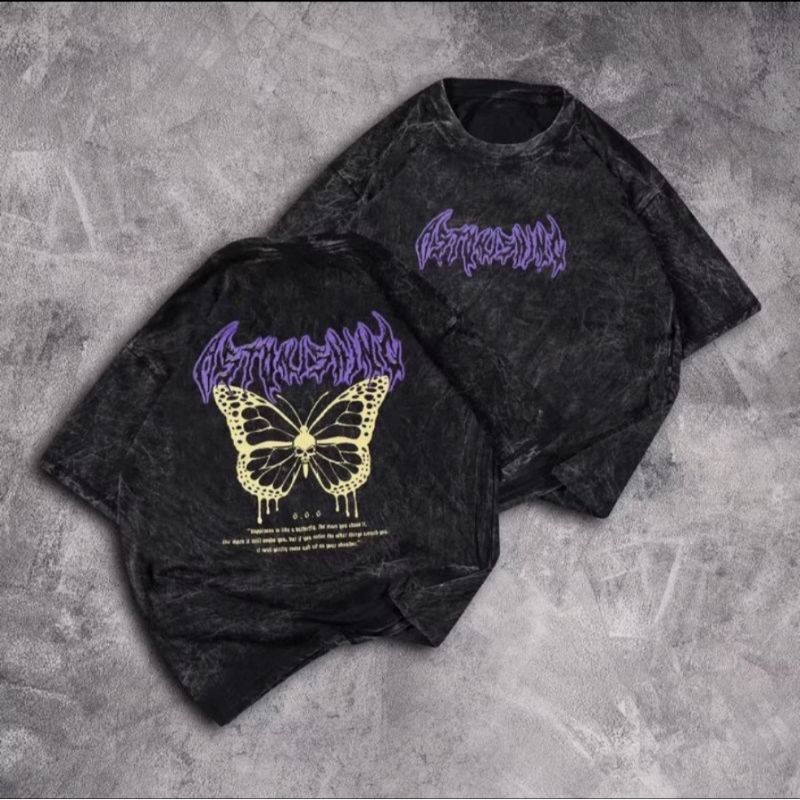 (OVERSIZE) Real Combed Baju Kaos Wash/ Oversize Distro Wash Pria & Wanita