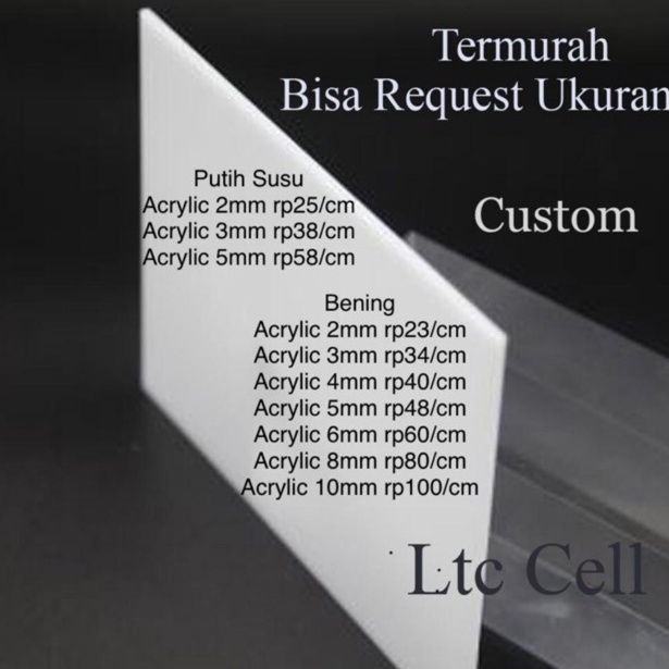 

KODE P63G Acrylic susu 2mm A2 size 42x6Cm Akrilik Putih Susu Potong Laser