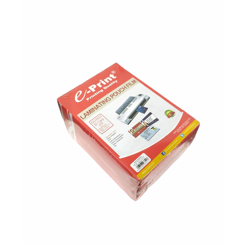 

KODE D58H EPrint Plastik Laminating Pouch ID Card Ukuran KTP 25 micron 1 Lembar