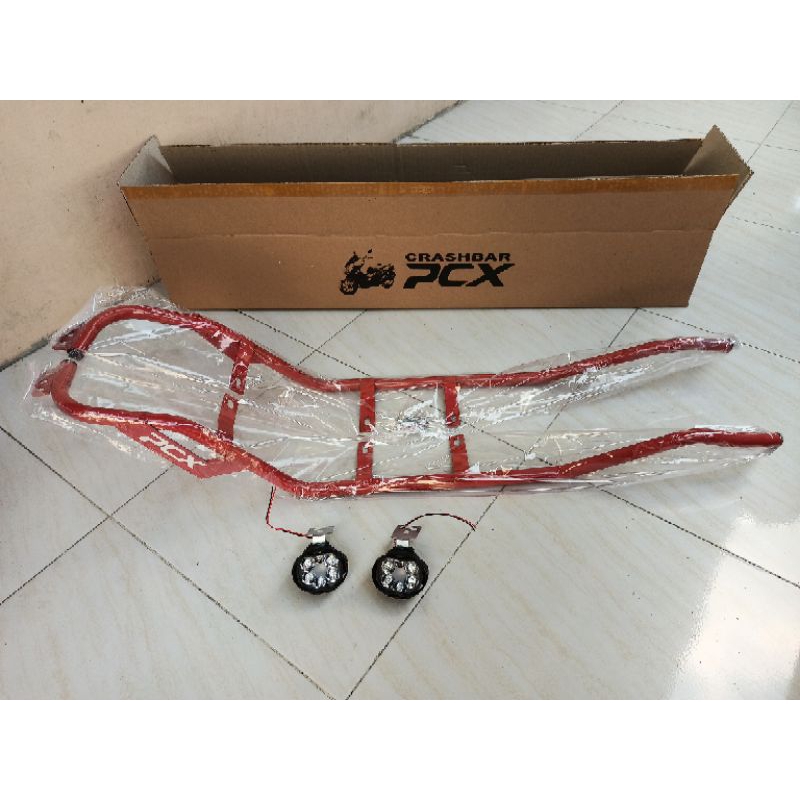 CRASHBAR TUBULAR HONDA PCX 150/160 ( BONUS LAMPU LED )