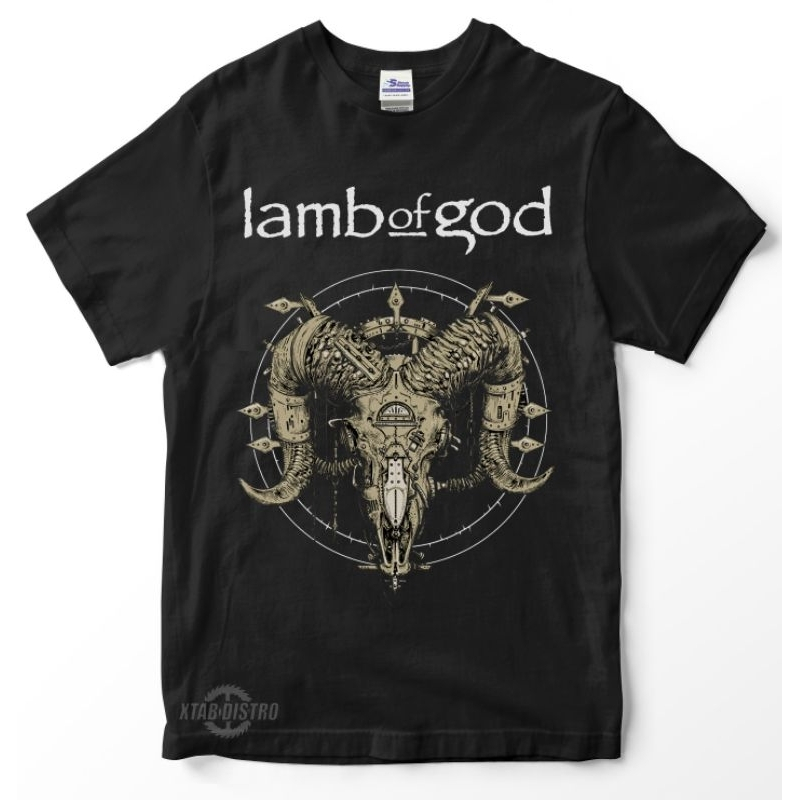 KAOS BAND LAMB OF GOD - KAOS BAND PREMIUM - HITAM - S, M, L, XL, XXL.
