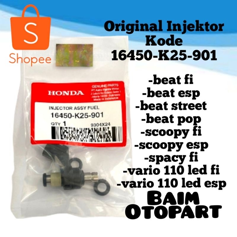 ORIGINAL INJEKTOR BEAT PGM FI 16450-K25-901 PROMO COD MURAH BJM SPAREPART MOTOR
