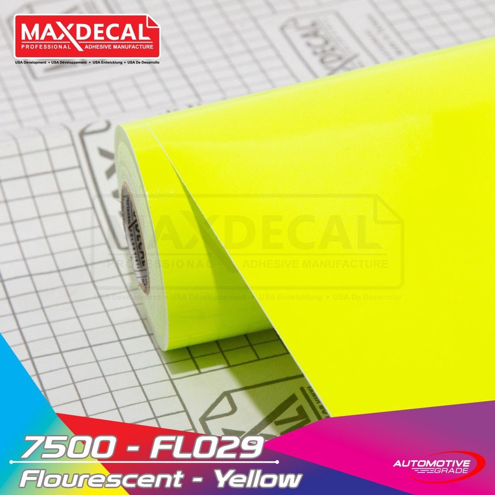 

KODE Q76K Per Meter MAXDECAL 75 FL Warna STABILO Lebar 45 cm Color Fluorescent NEON Skotlet Motor Lentur